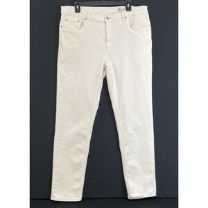 Faherty Stretch Terry 5 Pocket Chino Pants Men 36x32 MBC0020 Off White Natural